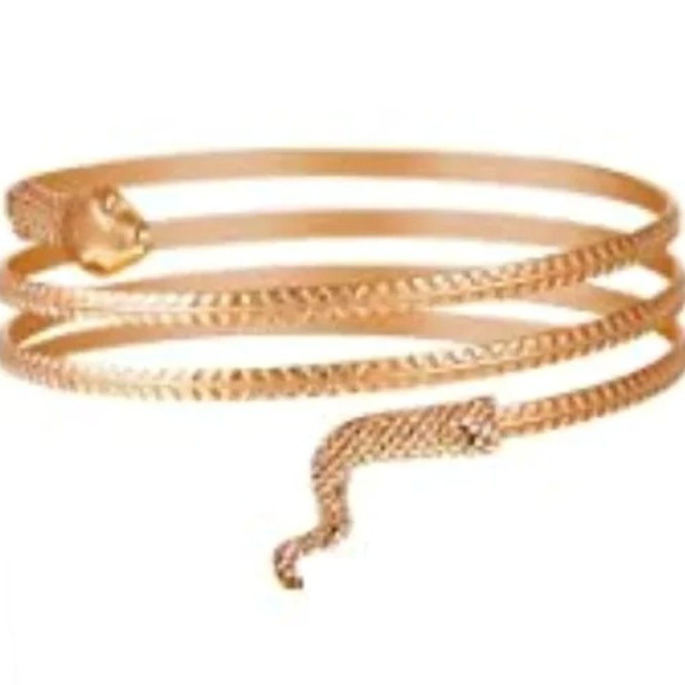 Egyptian Goddess Gold Snake Spiral Arm Cuff New Snake Arm Bracelet